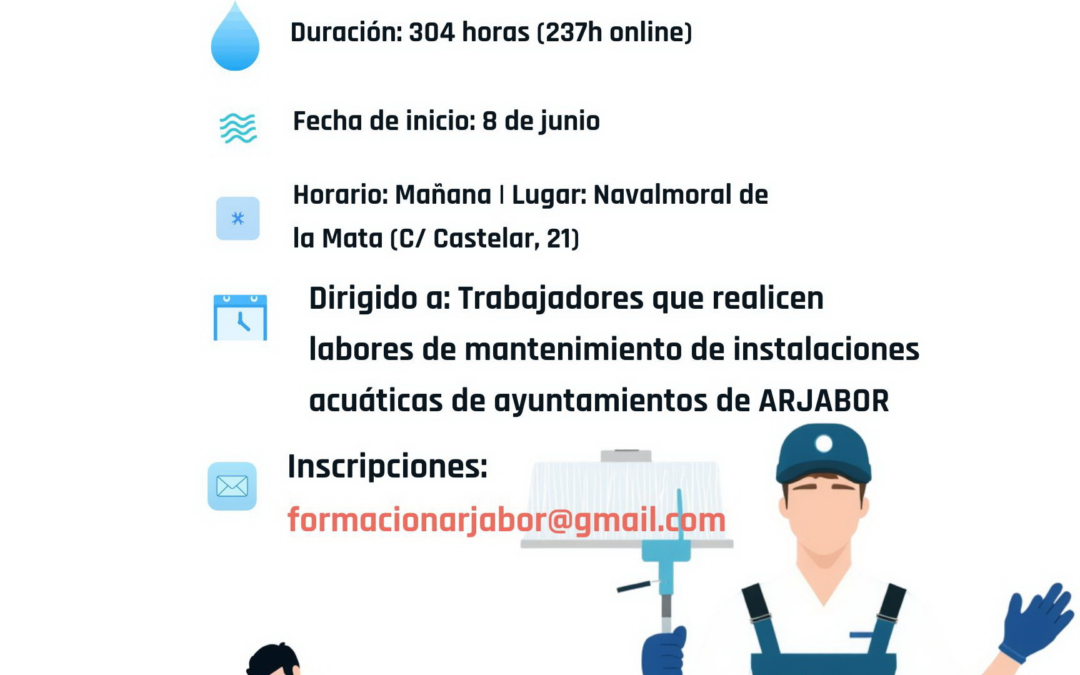 Formación ARJABOR: Curso GRATUITO de Mantenimiento de Piscinas y Otras Instalaciones Acuáticas.